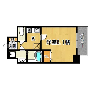 ポルト・ボヌール塚本【9階】の間取り