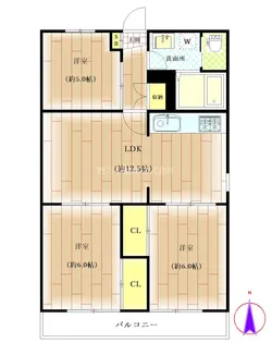 スカイハイツ鷺宮【1階】の間取り