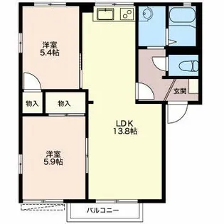 エスポアールMIDA A【1階】の間取り