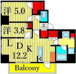 ワンルーフフラット町屋【3階】の間取り