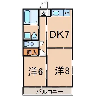 ブラウンハイムB【3階】の間取り