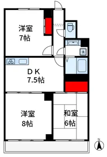 カーサデルソル【5階】の間取り