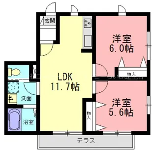 メゾンブランシュ【1階】の間取り