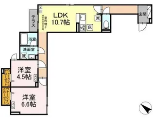 セレスティア江北II【1階】の間取り