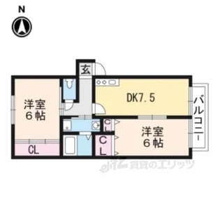 ヴィラ蓮池【1階】の間取り