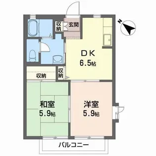 ディアコートタウンII【2階】の間取り