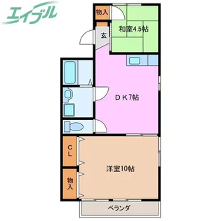 ニューホワイトシャインA棟【1階】の間取り