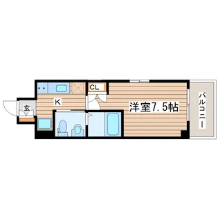レジディア仙台上杉【8階】の間取り