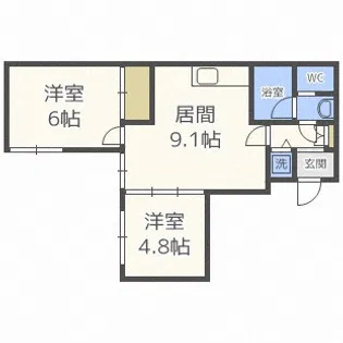 αNEXT札幌第7【1階】の間取り