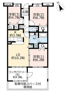 URコンフォール鴨池公園【1階】の間取り