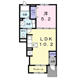 グランベルC【1階】の間取り