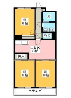クレールさつきが丘【3階】の間取り