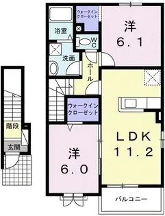 カーサフレスコII【2階】の間取り