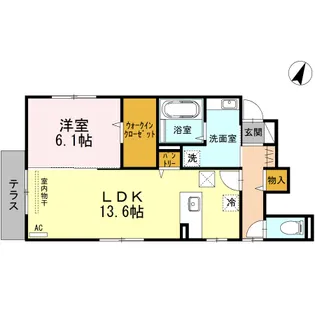クレール【1階】の間取り