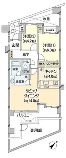 蘇我ロイヤルコンフォート101B棟の間取り