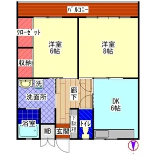エスポワール等々力【2階】の間取り