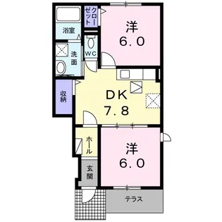 サザンクロスII【1階】の間取り
