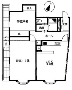 ロングエイト2【6階】の間取り