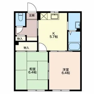 ヴィルヌーブ緑町【1階】の間取り