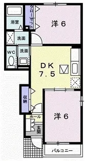 クラールアンジュ【1階】の間取り