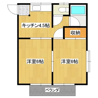 栃木県宇都宮市下金井町【アパート】の間取り