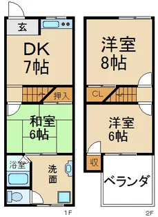 大阪府寝屋川市川勝町【一戸建】の間取り