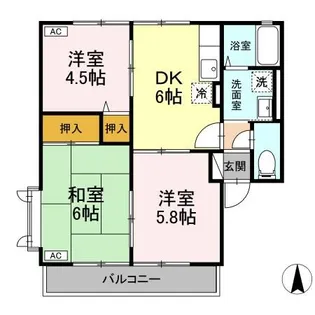 サンビレッジ本宮【2階】の間取り
