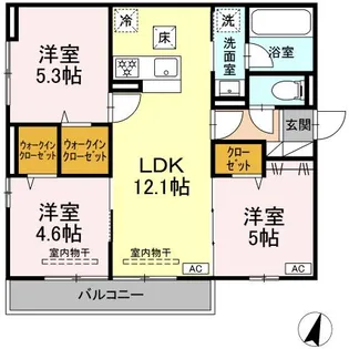 レジデンス湘南II【1階】の間取り