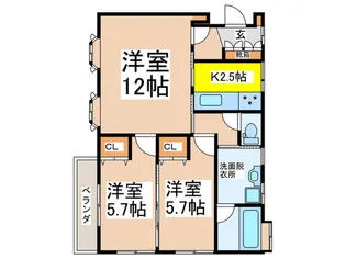 SKY Garden 吉野町【2階】の間取り