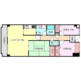 ファミリア三国【4階】の間取り