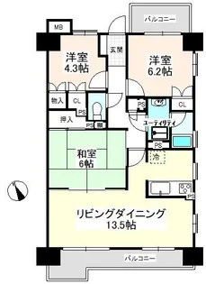 ハイラーク高崎【3階】の間取り