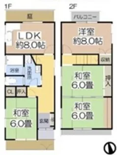 大阪府堺市堺区北旅籠町西3【一戸建】の間取り