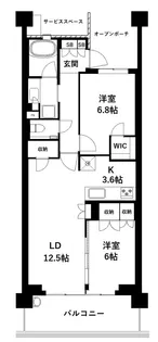 プラウドシティ阿佐ヶ谷ガーデンA-1【2階】の間取り