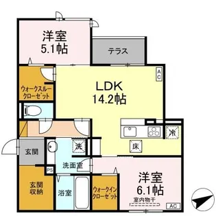 D s LIEN (ディーズリアン) C【1階】の間取り