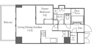 プライムアーバン新宿夏目坂タワーレジデンス【24階】の間取り