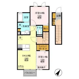 グリーンコートけやきE【2階】の間取り