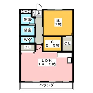 ソレアード穴橋【1階】の間取り