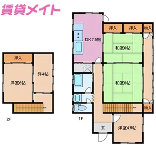 三重県桑名市大字上野【一戸建】の間取り