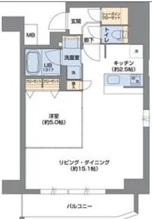 Metrosa谷町六丁目South(メトローザ)【12階】の間取り