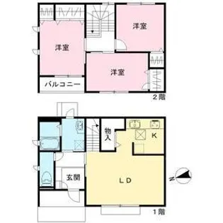 大阪府堺市西区浜寺南町1【一戸建】の間取り