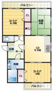 コンフォート野間【1階】の間取り