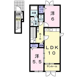 プリムローズT.T【2階】の間取り