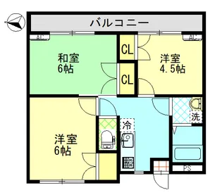 モンシャトーみどり【2階】の間取り