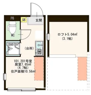 東京都新宿区中井2【アパート】の間取り