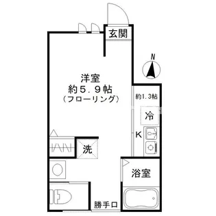 1LDKの間取り画像