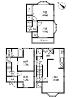 神奈川県横浜市磯子区上町【一戸建】の間取り