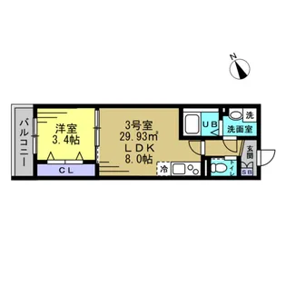 シティハウス豊四季【1階】の間取り