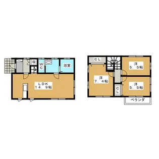 栃木県宇都宮市石井町【一戸建】の間取り