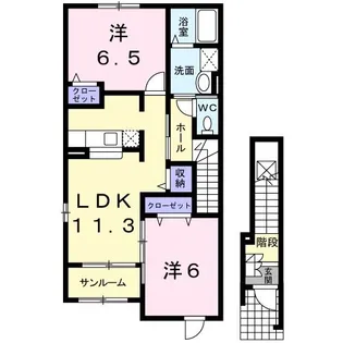 アフロディーティア I【2階】の間取り
