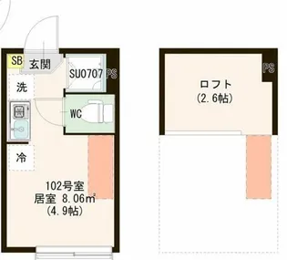 シースカイ平井【1階】の間取り